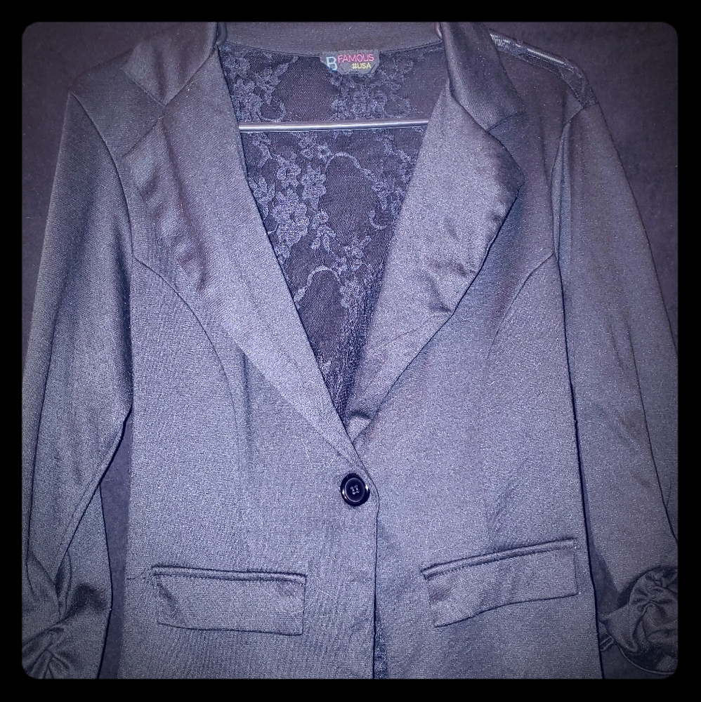 Black Lace Blazer Jacket Size M/L